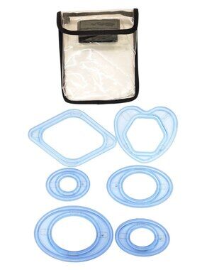 Creative Memories Cutting System Patterns Lot of 6 With Carrying Case Blue CM